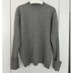 Banana Republic Gray Crewneck Cashmere Merino Oversized Sweater L